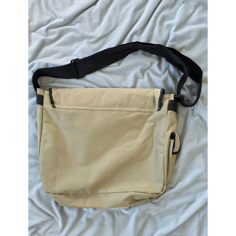 Funky Chunk Messenger Bag Beige Black Crossbody Organizer Travel Laptop Shoulder